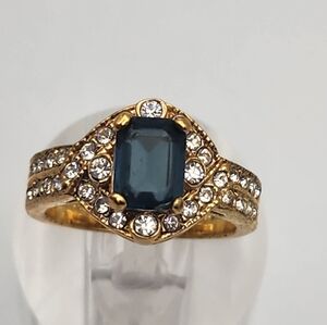 Lind 14K HGE Faux Sapphire & Cubic Zirconia Ring (7)
